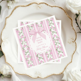 Guardanapo De Papel Love Shack Baby Coquette Blush Bow Baby Shower