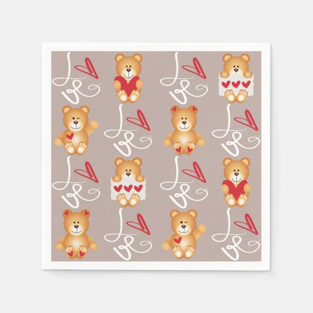 Guardanapo De Papel Love Teddy Bear (Frente)