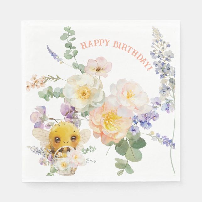 Guardanapo De Papel Lovely Bee Lunch Napkins (Frente)