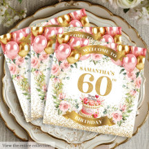 Lovely Boho 60º Aniversário Napkins Dourado Glitte