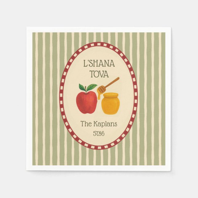 Guardanapo De Papel L'Shana Tova Rosh Hashanah Judeu Ano Novo Banido (Frente)