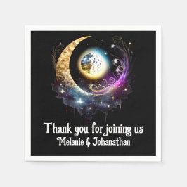 Guardanapo De Papel Lua cheio lunar estrelada noite estrelada, rosa ce