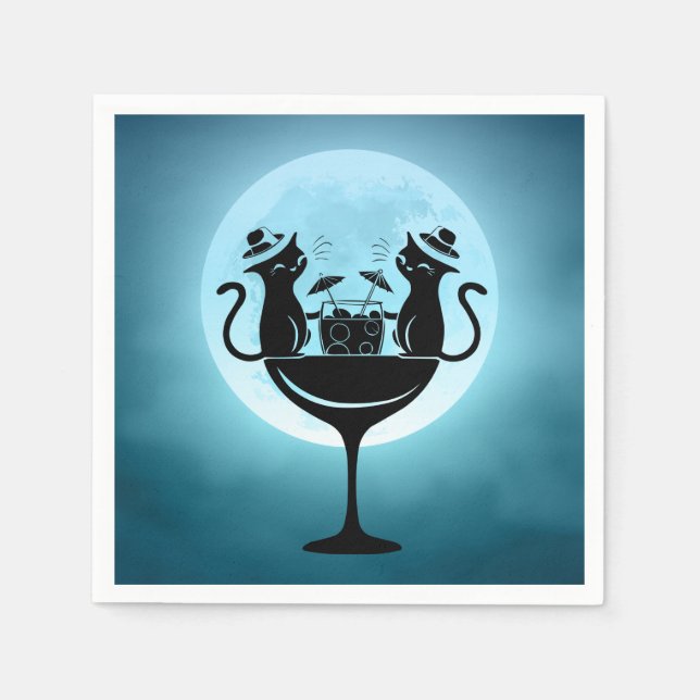 Guardanapo De Papel Lua com coquetéis (Frente)