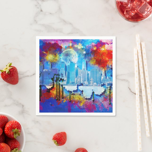 Guardanapo De Papel Lua de grafite SlipperyJoe NYC rodeada de espiral (Insitu)