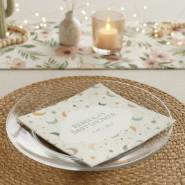 Guardanapo De Papel Lua e Estrelas Boho Chá de Adoção Bebê