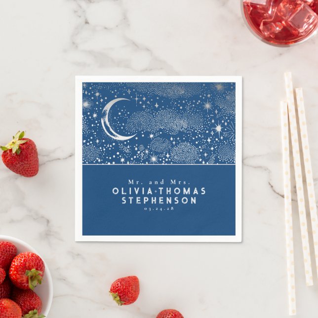 Guardanapo De Papel Lua Stars Night Sky Mística Romântica (Insitu)