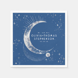 Guardanapo De Papel Lua Stars Night Sky Mística Romântica Napkins