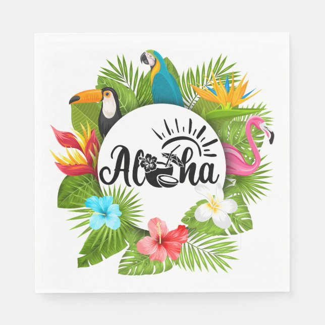 Guardanapo De Papel Luau de Aloha  (Frente)