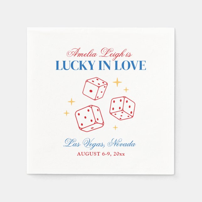 Guardanapo De Papel Lucky In Love Casino Bachelorette Weekend (Frente)