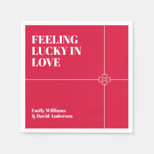 Guardanapo De Papel Lucky in Love Crimson Red Weding
