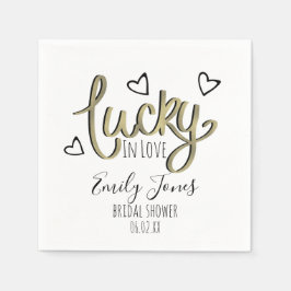 Guardanapo De Papel Lucky in Love Hearts Bridal Shower
