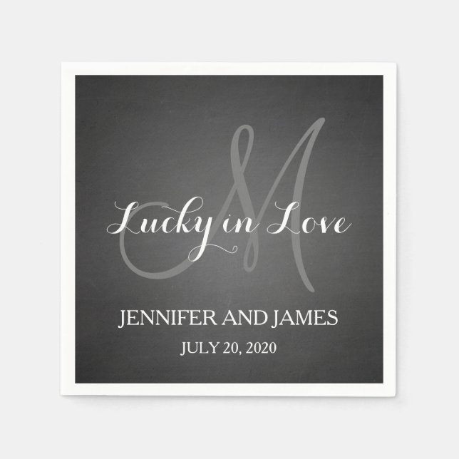 Guardanapo De Papel Lucky in Love Rustic Wedkins (Frente)