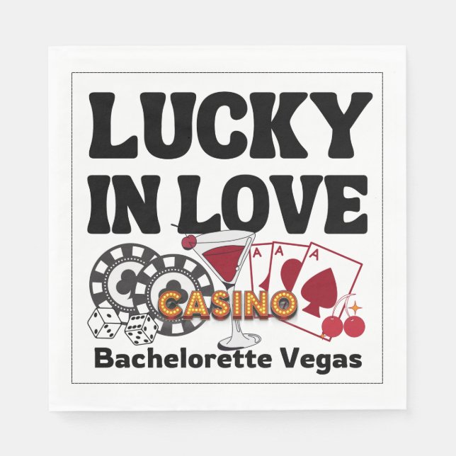 Guardanapo De Papel Lucky In Love Vegas Bachelorette (Frente)