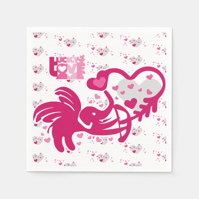 GUARDANAPO DE PAPEL LUCKY LOVE ELEPHANT CUPID ELEPHANT BY MASANSER (Frente)