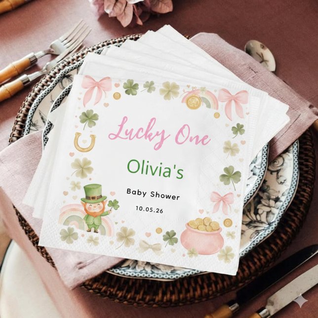 Guardanapo De Papel Lucky One Baby Shower Napkins – St Patrick’s Day  (Criador carregado)