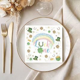 Guardanapo De Papel Lucky One Rainbow Birthday Napkins