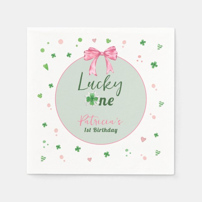 Guardanapo De Papel Lucky One St Patrick Girl Birthday (Frente)