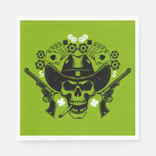 Guardanapo De Papel Lucky Poker Skull