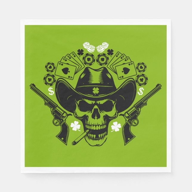 Guardanapo De Papel Lucky Poker Skull (Frente)