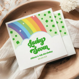 Guardanapo De Papel Lucky Seven Rainbow Clovers 7 Festa de aniversário