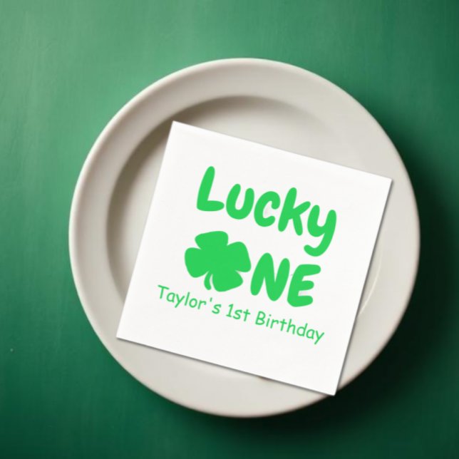 Guardanapo De Papel Lucky Um primeiro aniversario (Criador carregado)