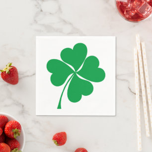 Guardanapo De Papel Lucky Verde Bonito 4 deixa coração Trevo