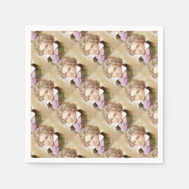 Guardanapo De Papel Ludwig van Beethoven im Aquarell Stil (Frente)