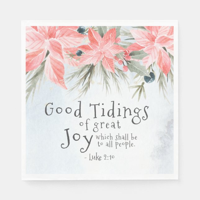 Guardanapo De Papel Luke 2:10 Boas notícias de alegria excelente, Nata (Frente)