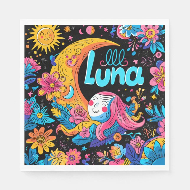 Guardanapo De Papel Luna Birthday (Frente)