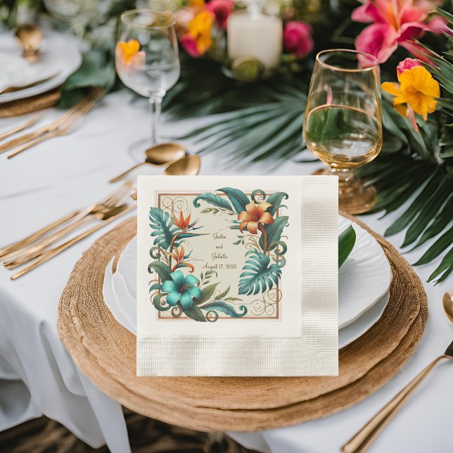 Guardanapo De Papel Lunchedo Cozido de Iridescência Tropical (Criador carregado)