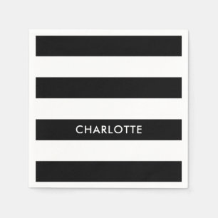 Guardanapo De Papel Lúpulo Elegante Personalizado, preto e branco
