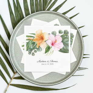 Guardanapo De Papel Lush Tropical Floral Beach Luau Wedding