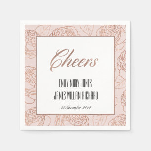 GUARDANAPO DE PAPEL LUXE BLUSH PINK ROSE DOURADA FEIRAS FLORAIS CASAME