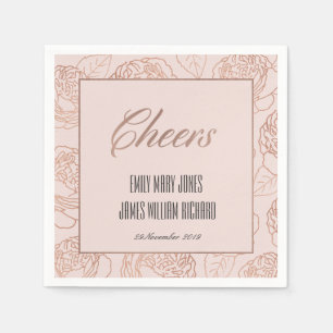 GUARDANAPO DE PAPEL LUXE BLUSH PINK ROSE DOURADA FEIRAS FLORAIS CASAME