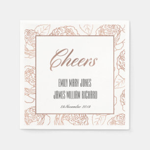 GUARDANAPO DE PAPEL LUXE BLUSH PINK ROSE DOURADA FEIRAS FLORAIS CASAME