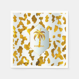 Guardanapo De Papel Luxe Dourado Palm Safari
