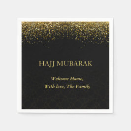 Guardanapo De Papel Luxo Dourado Caligrafia Árabe Hajj Mubarak