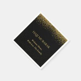 Guardanapo De Papel Luxo Dourado Caligrafia Árabe Hajj Mubarak