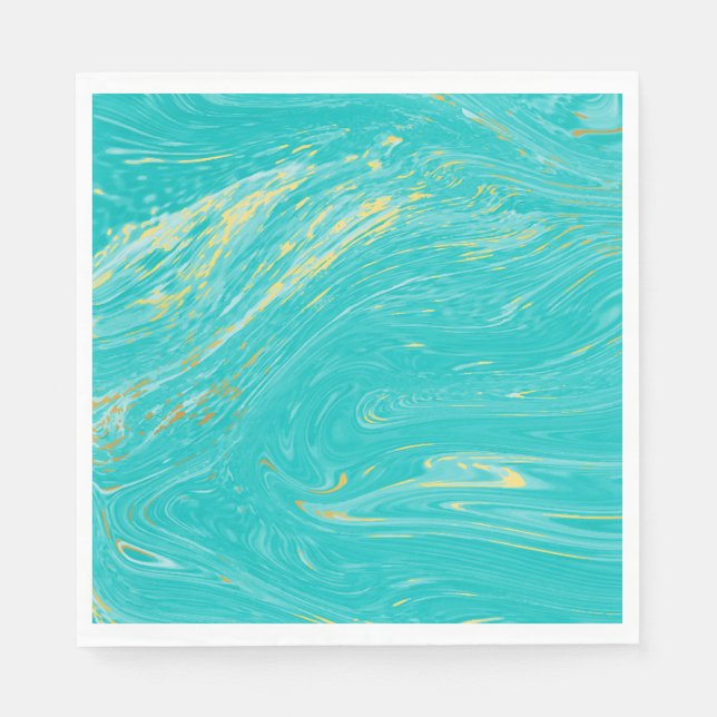 Guardanapo De Papel Luxo elegante Marble Dourado design Azul (Frente)