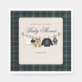 Guardanapo De Papel Luxsary Teddy Bear Plaid Baby Shower
