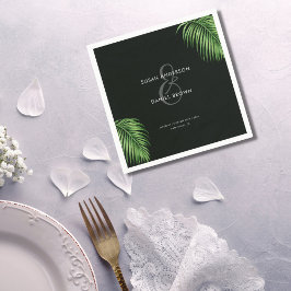 Guardanapo De Papel Luxurioso Tropical Watercolor Palm Deixa Casamento