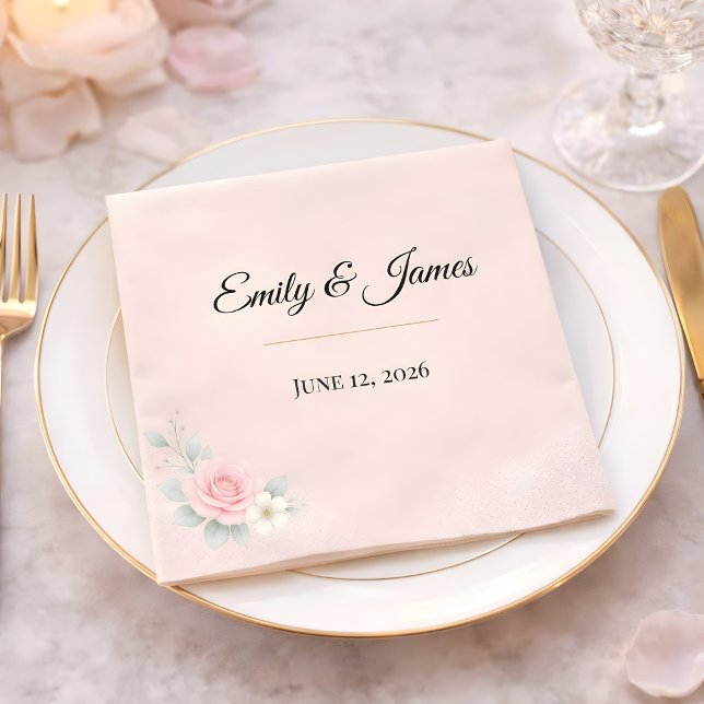 Guardanapo De Papel Luxury Blush Wedding (Luxury blush reception napkin for wedding collection)