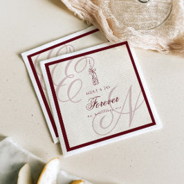 Guardanapo De Papel Luxury Old Money Retro Monogram Wedding