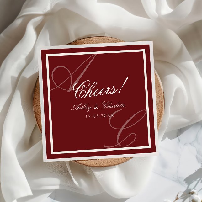 Guardanapo De Papel Luxury Red Old Money Wedding Napkins (Criador carregado)