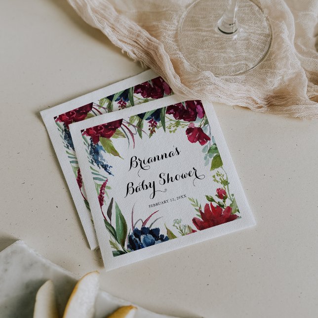 Guardanapo De Papel Luxury Whimsical Boho Floral Chá de fraldas Napkin (Criador carregado)