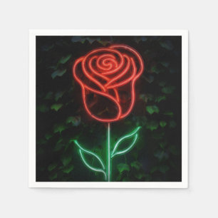 Guardanapo De Papel Luz de Neon Vermelha Brilhando Rosa Hera Doce 16 1