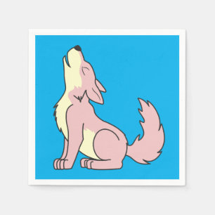 Guardanapo De Papel Luz - filhote de cachorro de lobo cor-de-rosa que