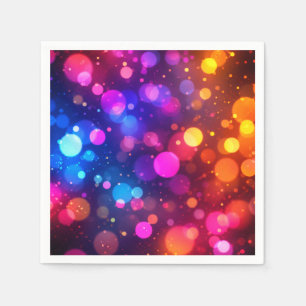 Guardanapo De Papel Luzes Bokeh Neon Abstratas