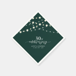 Guardanapo De Papel Luzes de Corda | Aniversário de 30 Anos de Casamen