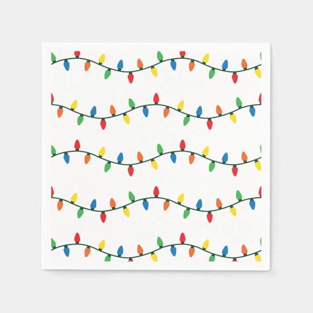 Guardanapo De Papel Luzes de Natal brilhantes (Frente)